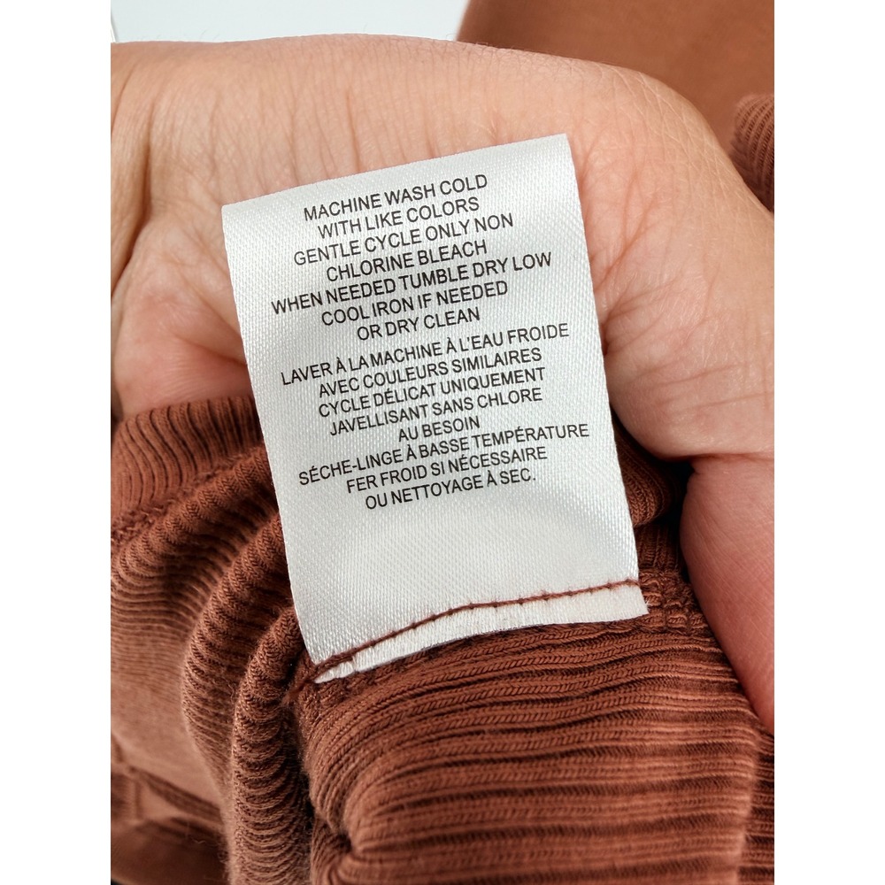 House of Harlow 1960 Maxi Dress S Brown Ribbed Turtleneck Sleeveless Minimalist - Picture 5 of 9